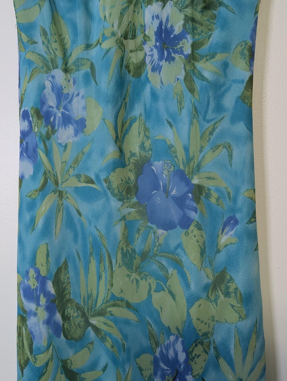 Vintage Silk Floral Midi Slip Dress8 Blue Bias Cut Y2K Romantic Whimsigoth - Picture 7 of 10